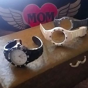 3 piece interchangeable rubber wrist watch